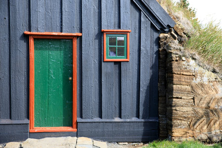 Skagafjordur/ Iceland - August 26, 2017: Vidimiry wooden church, Iceland, Europeのeditorial素材