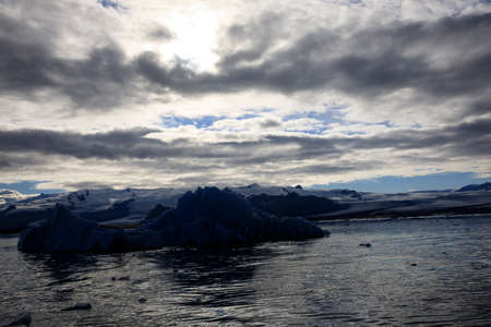Jokulsarlon / Iceland - August 29, 2017: Ice formations and icebergs in Glacier Lagoon, Iceland, Europeのeditorial素材