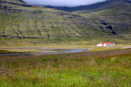 Iceland - August 29, 2017: Coast landscape near the Ring Road, Iceland, Europeのeditorial素材