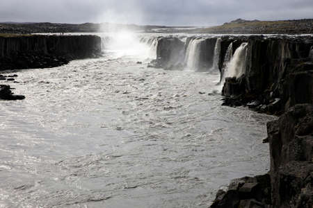 Iceland - August 30, 2017: The Sellfoss waterfall, Iceland, Europeのeditorial素材