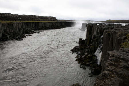 Iceland - August 30, 2017: The Sellfoss waterfall, Iceland, Europeのeditorial素材