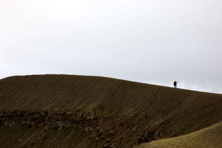 Iceland - August 30, 2017: Viti crater in Krafla volcanic area, Iceland, Europeのeditorial素材