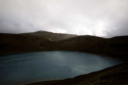 Iceland - August 30, 2017: Viti crater in Krafla volcanic area, Iceland, Europeのeditorial素材