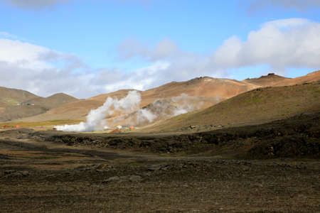 Myvatn / Iceland - August 30, 2017: Landscape near lake Myvatn area, Iceland, Europeのeditorial素材