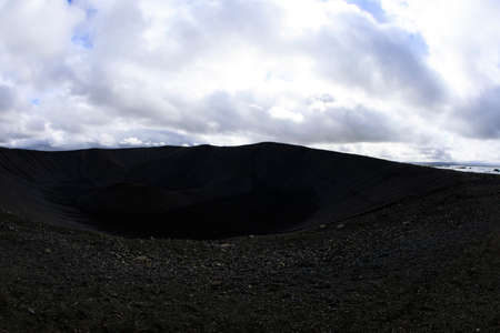 Myvatn / Iceland - August 30, 2017: The volcano Hiverfjall crater, Iceland, Europeのeditorial素材