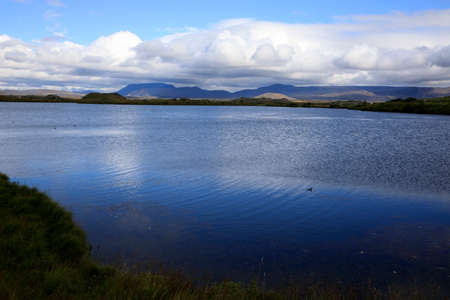 Myvatn / Iceland - August 30, 2017: A view of lake Myvatn, Iceland, Europeのeditorial素材