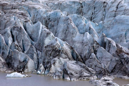 Skaftafell / Iceland - August 18, 2017: Skaftafellsjokull glacier view with ice formation, Iceland, Europeのeditorial素材