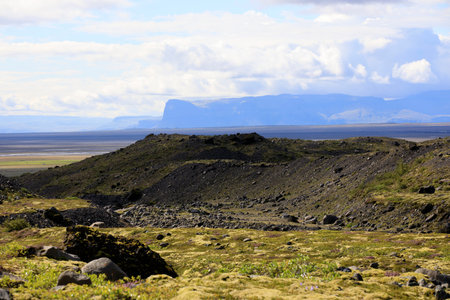 Skaftafell / Iceland - August 18, 2017: Landscape near Skaftafellsjokull glacier, Iceland, Europe