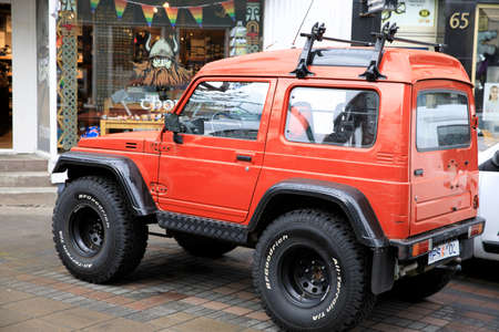 Reykjavik / Iceland - August 15, 2017: A four wheel drive in Reykjavik city, Iceland, Europeのeditorial素材