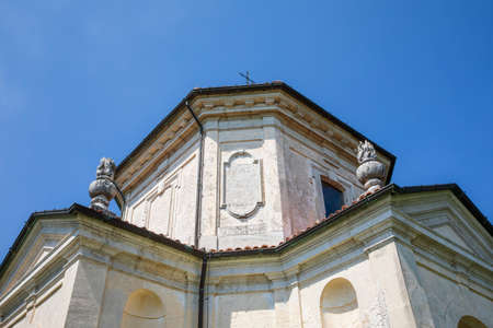 Sacro Monte (VA), Italy - June 01, 2020: A chapel at pilgrimage village of Santa Maria del Monte on Sacro Monte di Varese, UNESCO World Cultural Heritage Site, Santa Maria del Monte, Varese, Lombardy, Italyのeditorial素材