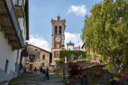 Sacro Monte (VA), Italy - June 01, 2020: Pilgrimage village of Santa Maria del Monte on Sacro Monte di Varese, UNESCO World Cultural Heritage Site, Santa Maria del Monte, Varese, Lombardy, Italyのeditorial素材