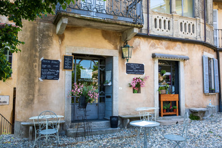Sacro Monte (VA), Italy - June 01, 2020: A typical bar and restaurant al pilgrimage village of Santa...