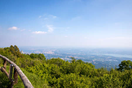 Sacro Monte (VA), Italy - June 01, 2020: The view at top hill at Campo dei fiori regional park, Varese, Lombardy, Italyのeditorial素材