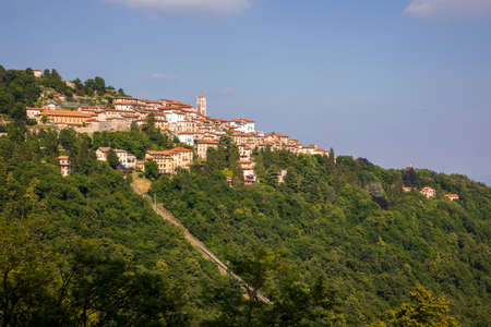 Sacro Monte (VA), Italy - June 01, 2020: Pilgrimage village of Santa Maria del Monte on Sacro Monte di Varese, UNESCO World Cultural Heritage Site, Santa Maria del Monte, Varese, Lombardy, Italyのeditorial素材