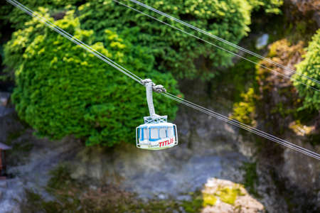 Melide / Switzerland - June 21, 2020: A view of Swissminiatur, open-air miniature park placed in Melide, on the shore of Lake Lugano, Melide, Lugano, Switzerland, Europe.のeditorial素材