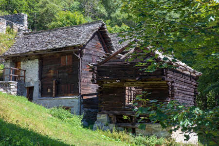Salecchio (VCO), Italy - June 19, 2020: Lower Salecchio view, Antigorio Valley, Ossola, VCO, Piedmont, Italyのeditorial素材