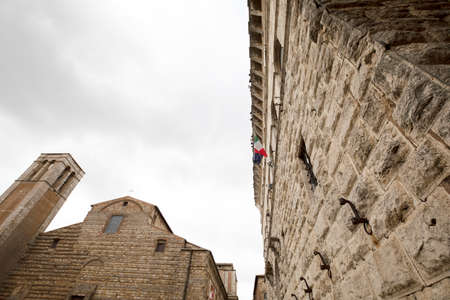 Montepulciano (SI), Italy - August 02, 2021: Sant'Agnese church in Montepulciano town, Tuscany, Italyのeditorial素材