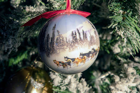 Lugano / Switzerland - December 12, 2021: Christmas decorations at Lugano Christmas Market, Lugano, Switzerland, Europeのeditorial素材