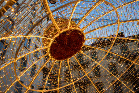 Lugano / Switzerland - December 12, 2021: Christmas decorations at Lugano Christmas Market, Lugano, Switzerland, Europeのeditorial素材
