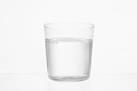 transparent glass of water on white background 