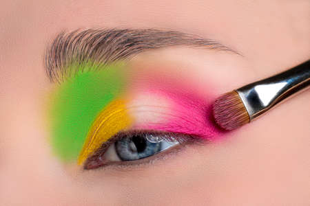 Woman eye with beautiful makeup closeupの写真素材