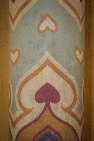 Decoration on walls of the Matthias Church in Budapest (Hungary).