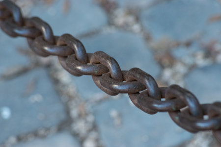 Steel chain, Rusty chains.の写真素材