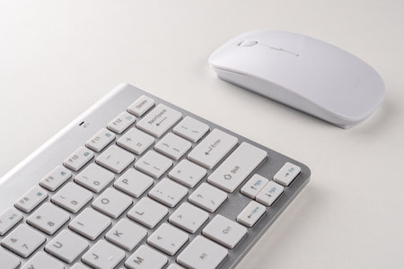 View of keyboard and mouse of a modern computer.の写真素材