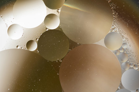 Colorful backdrop with oil drops on water surface. Abstract background.