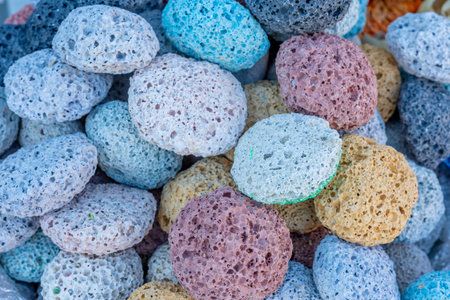 Colorful pumice stone on a street market in Egypt.の写真素材