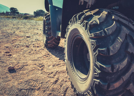 ATV offroad on sea and sky background. Greece