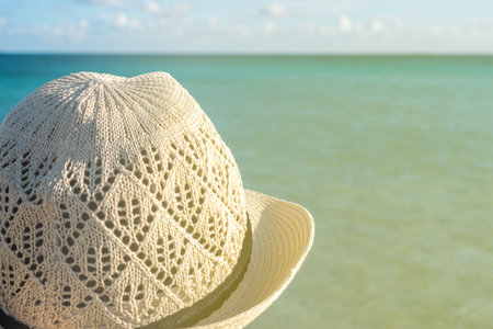 woman in straw hatの写真素材