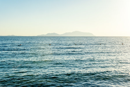 Amazing view of Red sea surface from coast. Natural background sunny day sky.の写真素材