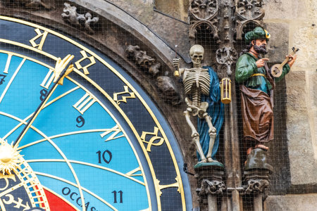 View of Astronomical clock in Old Town of Prague city.の写真素材