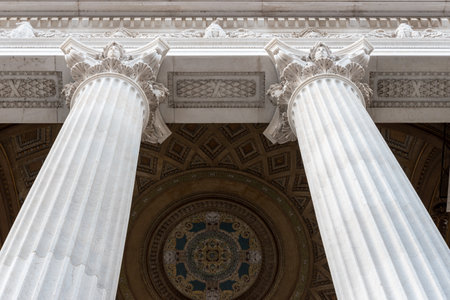 Detailed view of Roman style architectural column.の写真素材