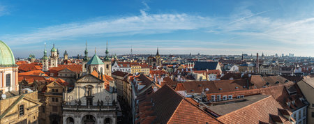 Aerial view of old town in Prague. Czech Republic.の写真素材