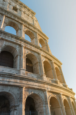 View of Colosseum in Rome on sky background. Italy.