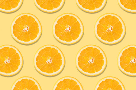 Creative layout made of oranges. Flat lay. Food vegan concept.