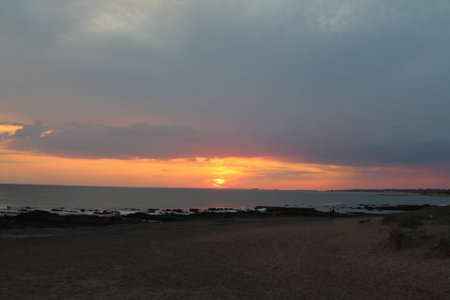 Sunset on the beach of El Cotillo, Fuerteventuraの写真素材