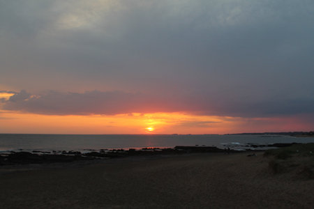 Beautiful sunset on the beach. Sunset on the beach. Beautiful sunset on the beach.の写真素材