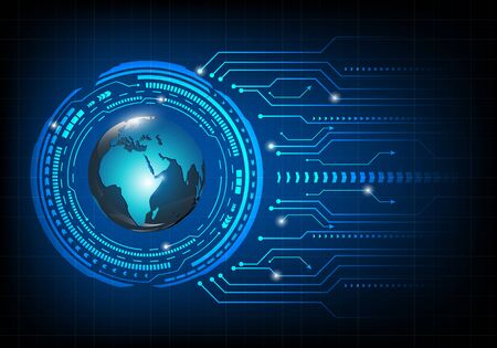 Circuit board background. Global networking concept.のイラスト素材