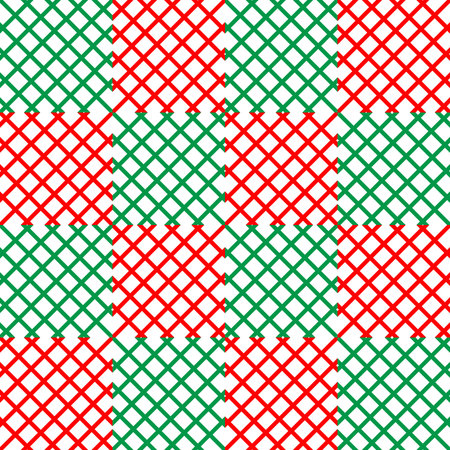 Christmas Concept.red and green line stripes crossed seamless colorful pattern.Merry Xmas...