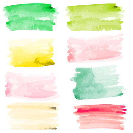 watercolor background real watercolor. brush paint stroke striped. hand drawn elements for Banner. Isolated on white background.vectorのイラスト素材