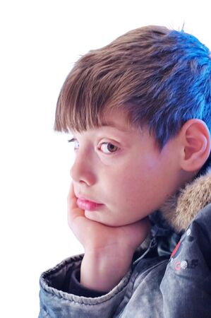 The boy in winter clothesの写真素材