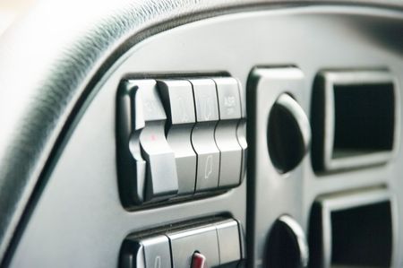 The panel of devices of a lorryの写真素材