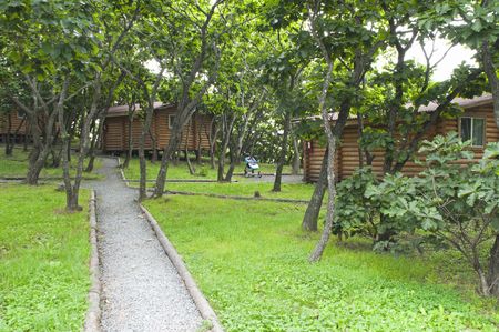 Base for rest on the bank of Japanese sea TUNGUSの写真素材