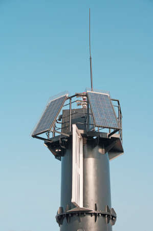 Use of solar batteries in the industry. A ship radio beacon on solar batteriesの写真素材