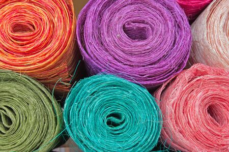 Stuff for dressing of flower bouquets curtailed into rollsの写真素材