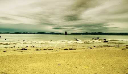 the perfect storm cloud are coming at the islandの写真素材