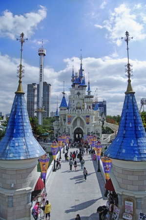 amusement park Lotte World  in Seoul Koreaのeditorial素材